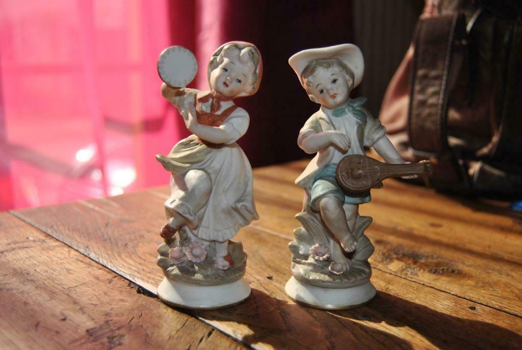 Statuettes enfants musiciens biscuit, Antiquités & Art, Enlèvement ou Envoi