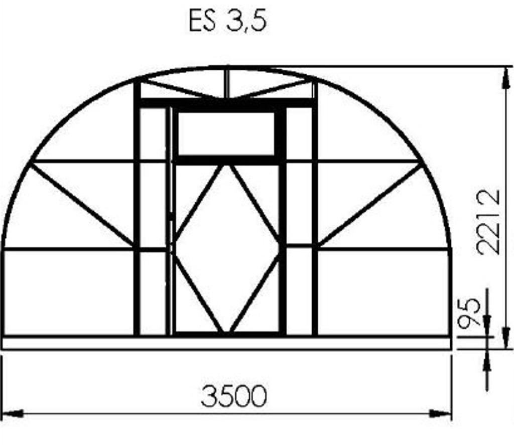 EcoSlider Tunnelkas ES 3 / 3.5 /4x vanaf 4M 6mm Serre, Staal, Polycarbonaat, Verzenden, Kweekkas
