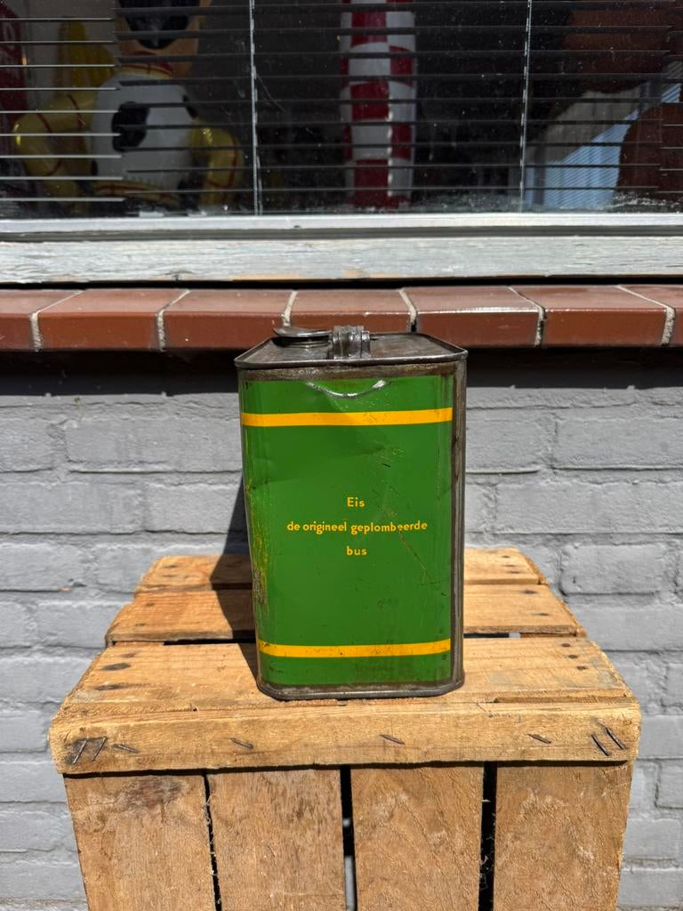 BP Energol Zeldzaam 5 liter olieblik, Verzamelen, Ophalen of Verzenden, Gebruikt, Verpakking
