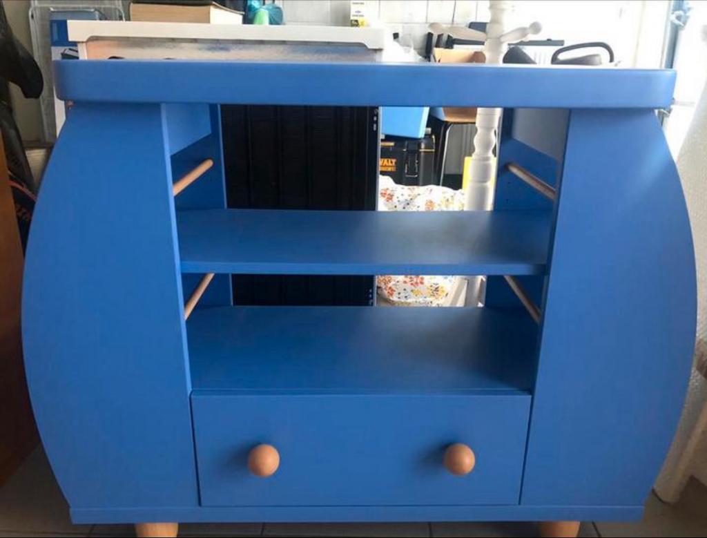 Blauwe commode kinderen, Kinderen en Baby's, Kinderkamer | Commodes en Kasten, Ophalen, Zo goed als nieuw, Commode