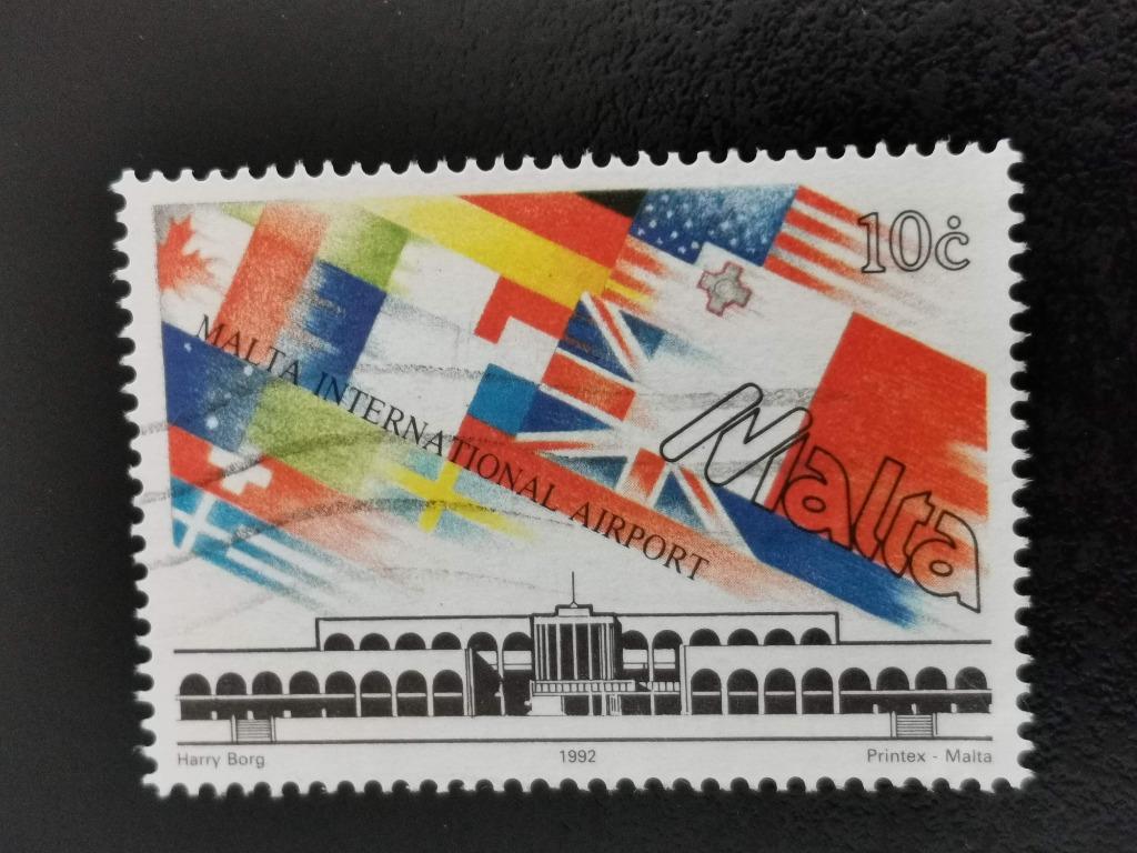 Malte 1992 - aviation - aéroport de Malte, drapeaux, Enlèvement ou Envoi, Malte, Affranchi