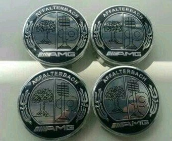 Mercedes Amg zwarte velgen naafdoppen diameter 75 mm, Ophalen of Verzenden, Nieuw