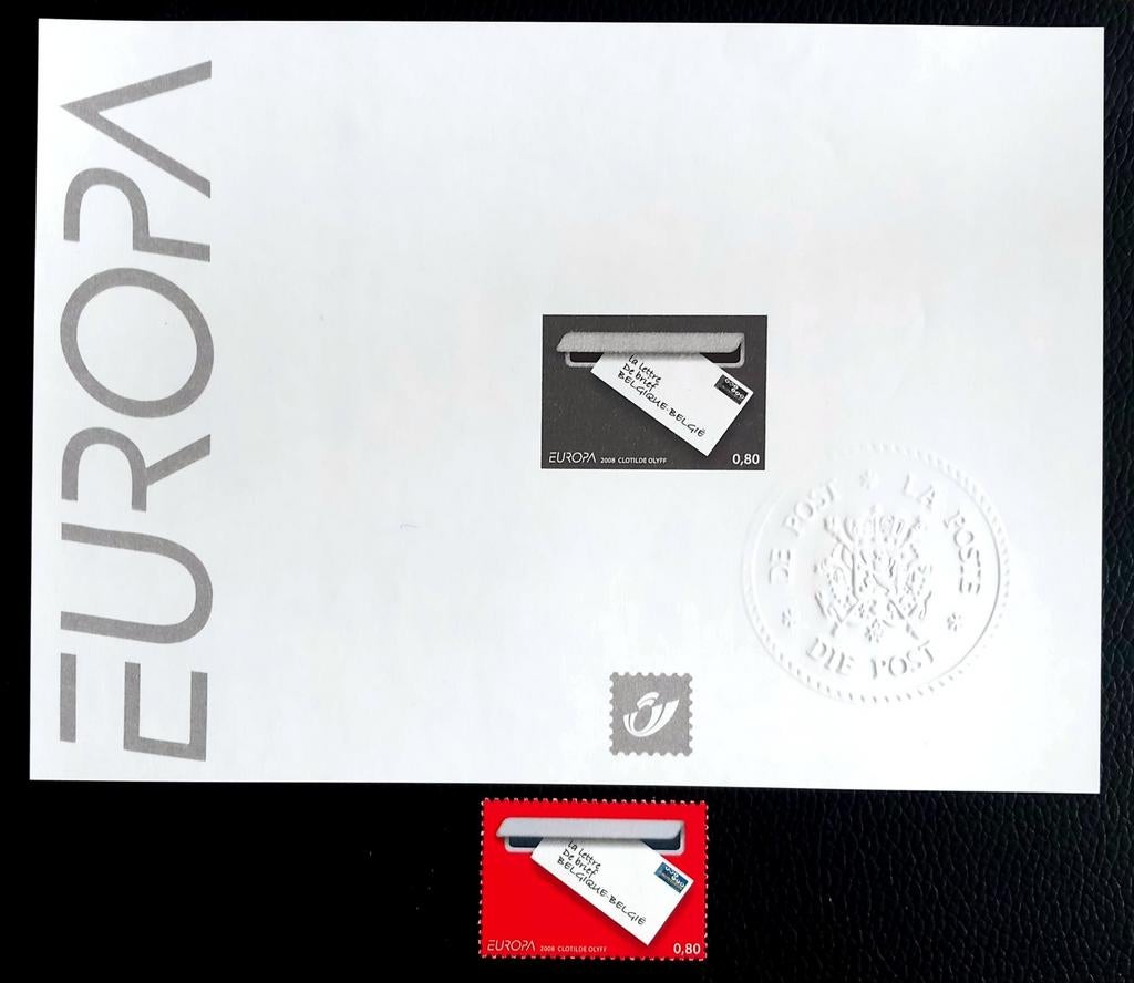 2008 EUROPA - Feuillet noir & blanc + timbre MNH **, Neuf, Non oblitéré, Gomme originale, Envoi