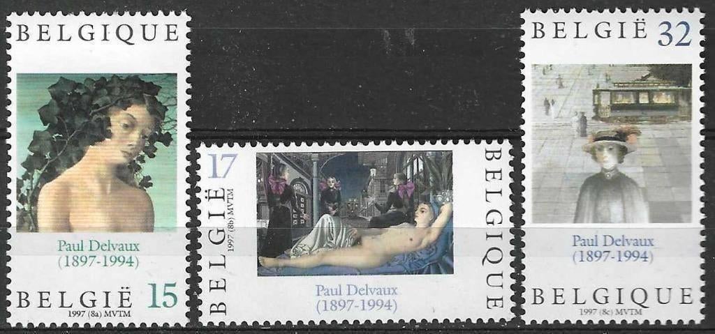 Belgie 1997 - Yvert/OBP 2699-2701 - Paul Delvaux (PF), Postzegels en Munten, Postzegels | Europa | België, Postfris, Kunst, Postfris