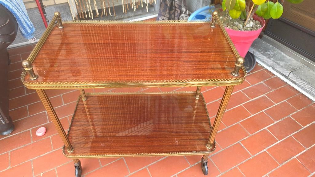 Retro serveerwagen, Ophalen, Vintage, Gebruikt, Goud