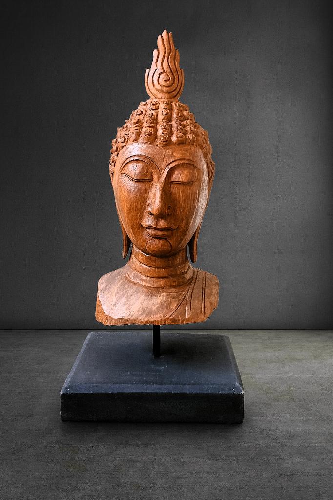 Handgesneden boeddha beeld Chiang Mai, Ophalen of Verzenden