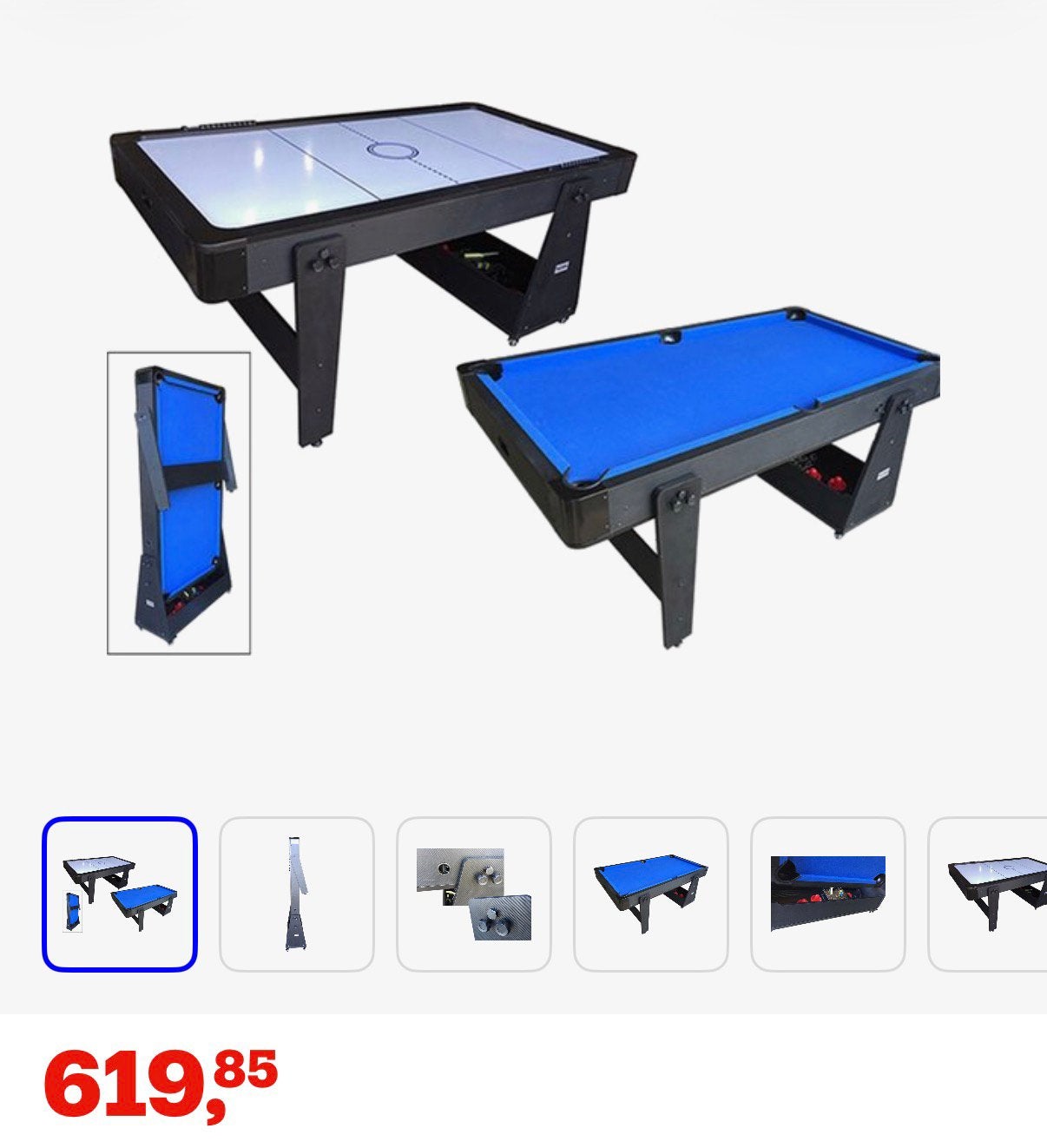 Pooltafel/airhockey, Sport en Fitness, Ophalen, Inklapbaar, Tafel Indoor, Zo goed als nieuw