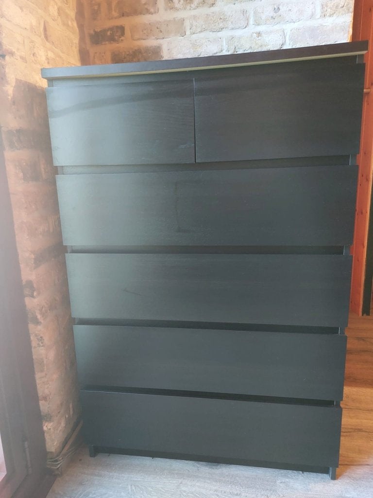 Malm ladekast 6 lades zwart Ikea, Ophalen, Gebruikt