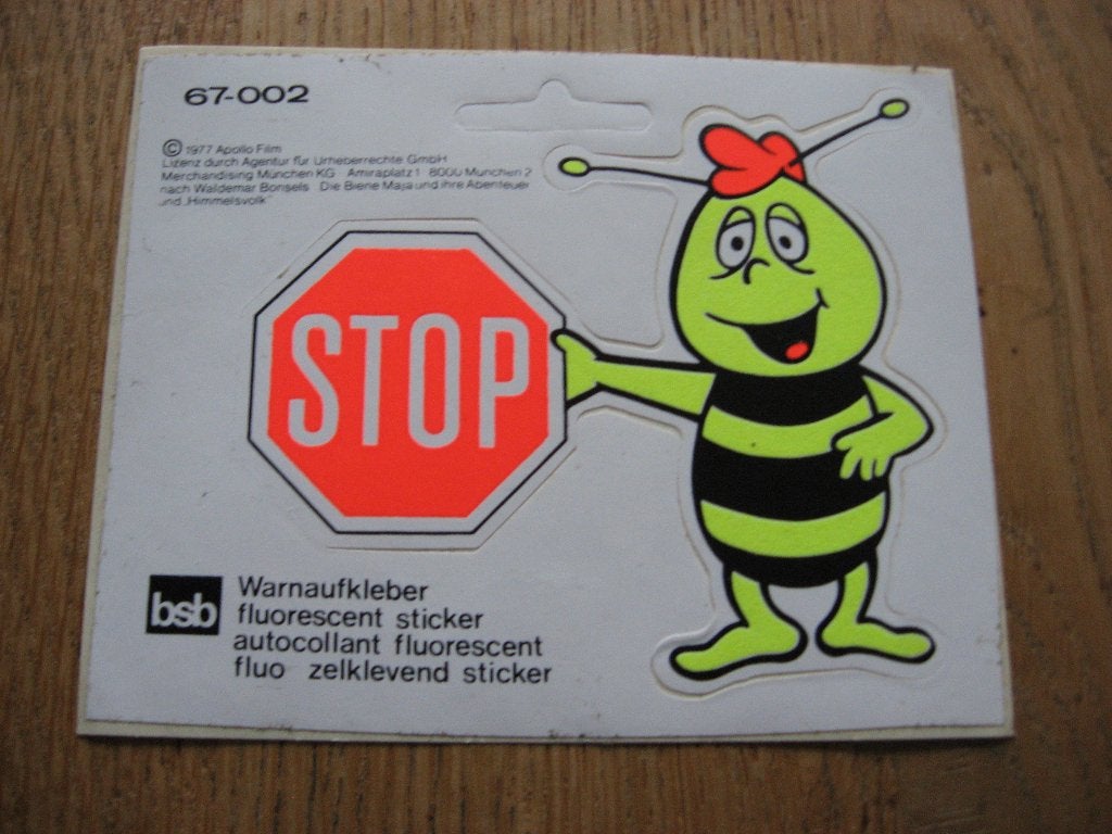 Fluo Sticker 1977 Maya de Bij Apollo Film 67-002, Verzamelen, Ophalen of Verzenden, Nieuw, Overige typen