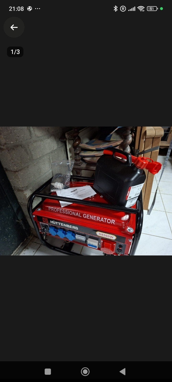 Hüttenberg H8500W professionele generator (nieuw), Doe-het-zelf en Bouw, Elektrisch startend, Benzine, Nieuw, Ophalen of Verzenden