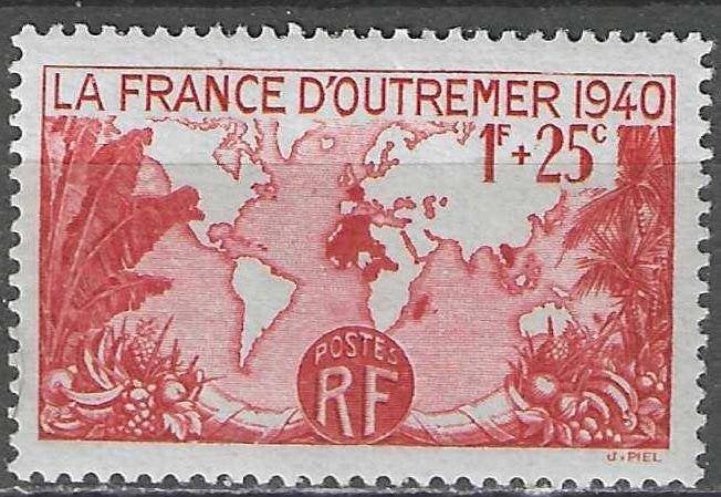 France 1940 - Yvert 453 - Pour les territoires d'outre- (PF), Timbres & Monnaies, Timbres | Europe | France, Envoi, Non oblitéré