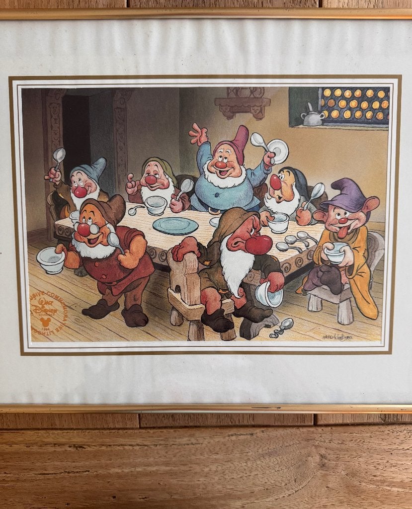 Exclusieve herdenkingslithografie Walt Disney 1994, Verzamelen, Ophalen, Sneeuwwitje of Doornroosje, Zo goed als nieuw, Papier, Kaart of Schrift