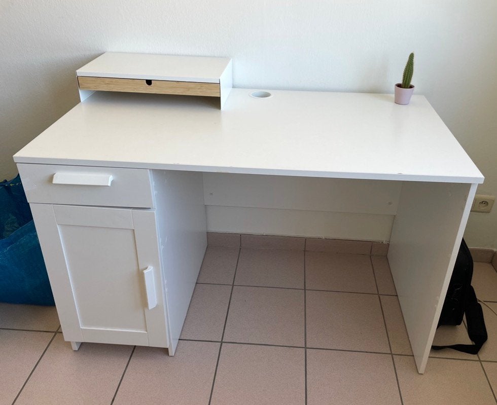 Bureau, Maison & Meubles, Enlèvement, Utilisé, IKEA, Blanc
