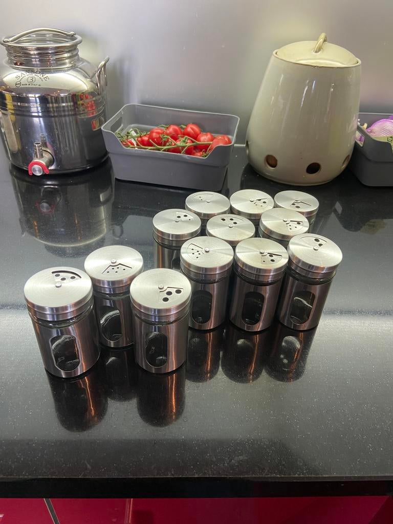 12x pots pour épices, Ophalen of Verzenden