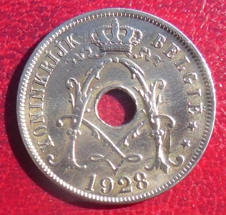 1928 25 centimes NL Albert 1er, Postzegels en Munten, Verzenden, Metaal, Losse munt