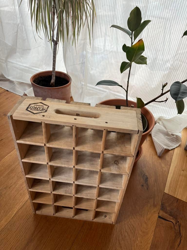 Houten krat Trappist Westvleteren, Huis en Inrichting, Woonaccessoires | Wijnrekken, Zo goed als nieuw, Hout, Ophalen