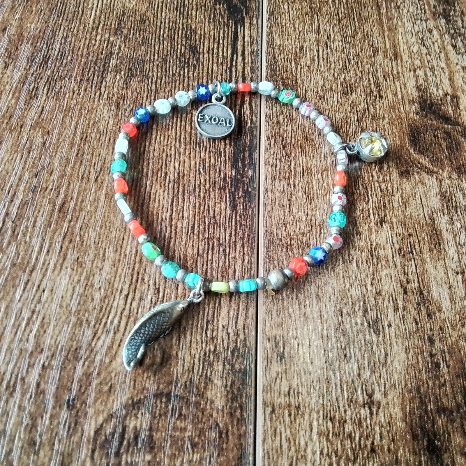 exoal kralen armband venetiaans millefiori, Ophalen of Verzenden, Zilver, Zilver