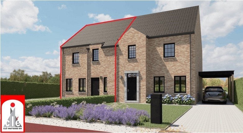 Landelijke nieuwbouwwoning op 3a47ca, Immo, Huizen en Appartementen te koop, 3 kamers, Hoekwoning, Provincie Limburg, Opglabbeek