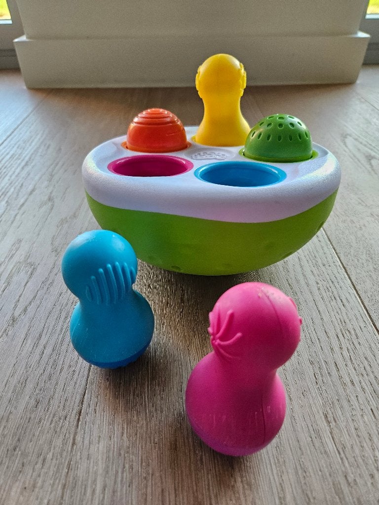 Fat Brain Toys - Vormenstoof Spinning Pins Multicolor, Ophalen of Verzenden, Zo goed als nieuw, Overige typen, Met geluid