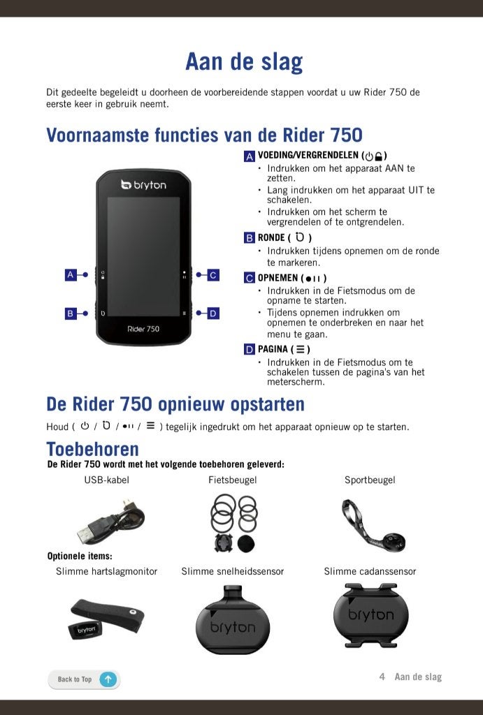Bryton Rider 750 gps fietscomputer., Ophalen, Cadanssensor, Nieuw