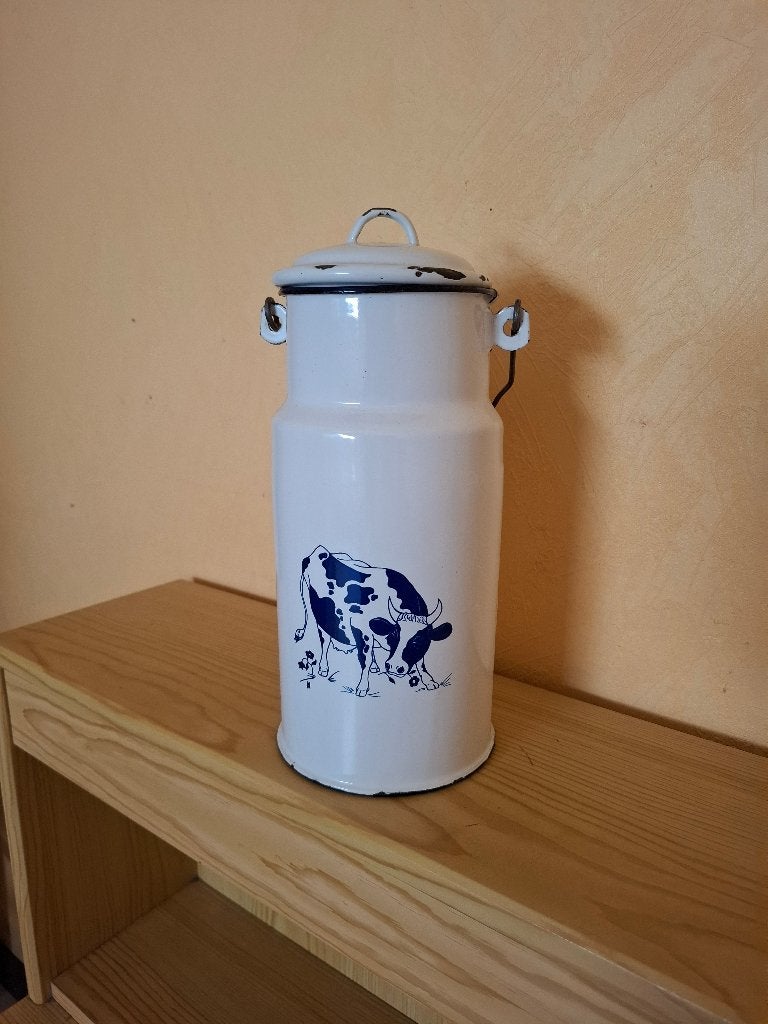 Melkkan met koe in delfts blauw, Ophalen