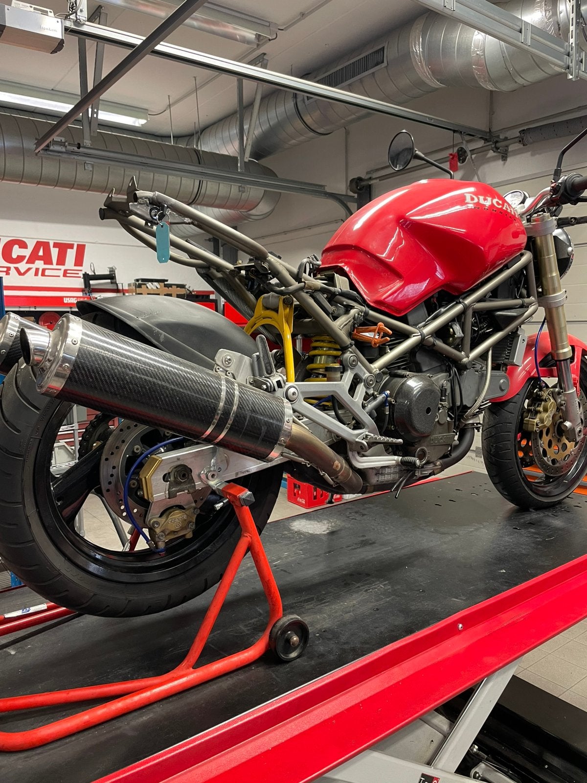 Ducati Monster 900 – Complete DP Termignoni Carbon, Ophalen of Verzenden, Gebruikt