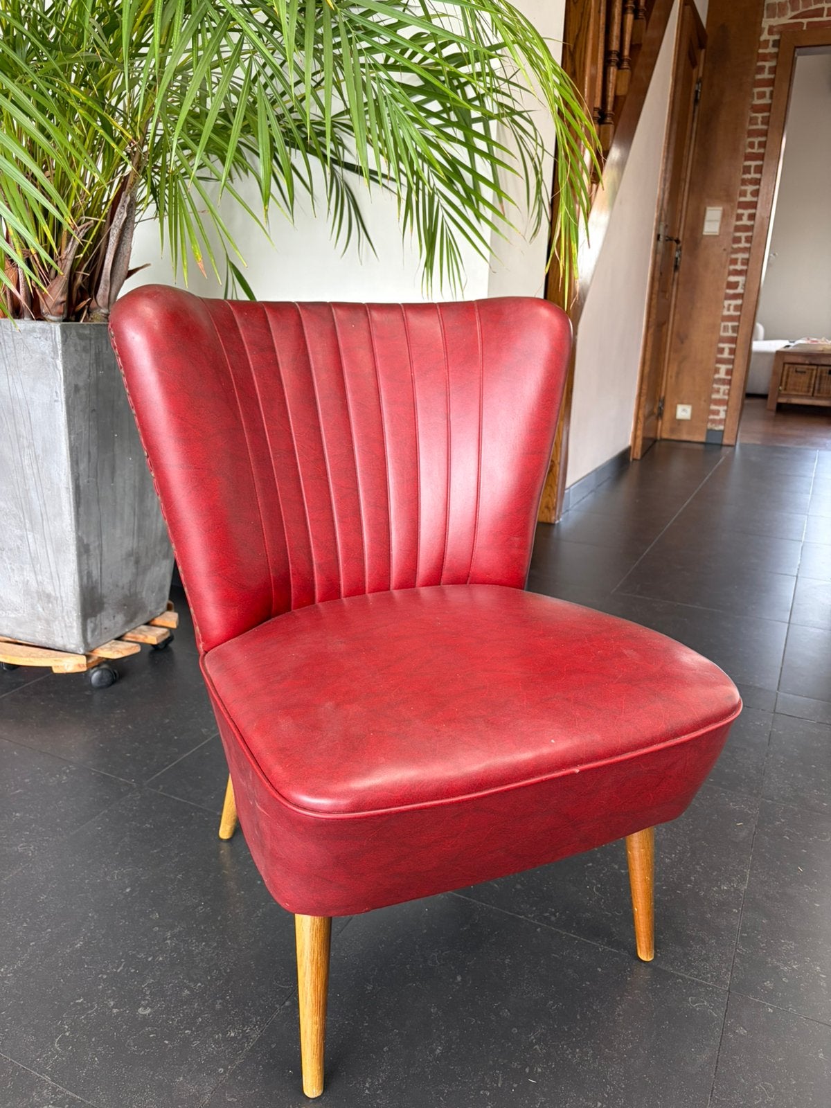 Vintage cocktail zetel, Ophalen, Gebruikt, Hout, Vintage