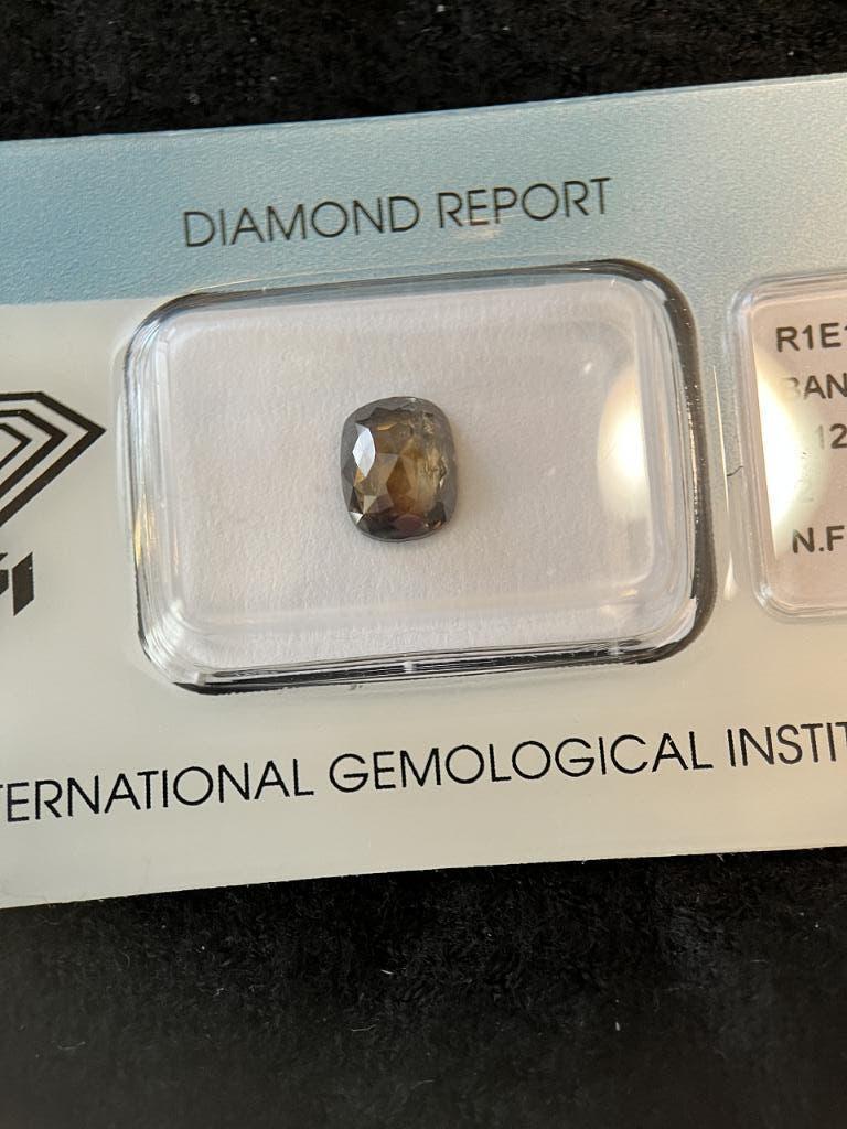 Natural diamond cushion rose cut 1.22 ct (62), Ophalen of Verzenden, Nieuw