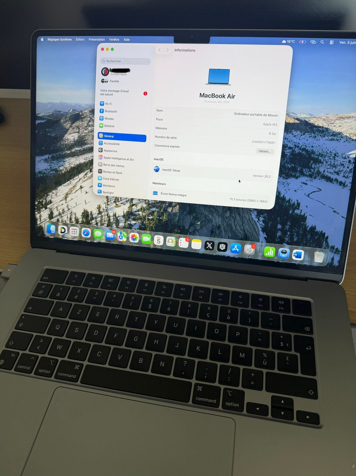 MacBook Air M3 15 inch, als nieuw, zeer weinig gebruikt!!, 8 GB, 512 GB, Ophalen of Verzenden, Zo goed als nieuw