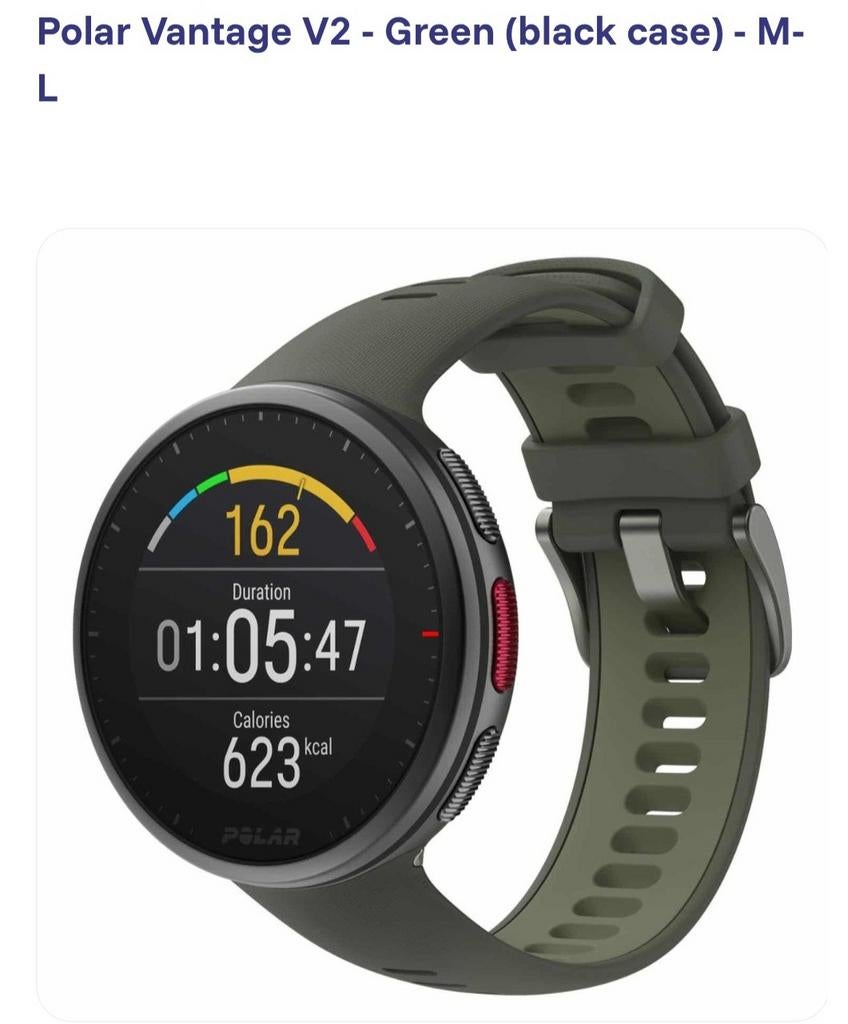Polar Vantage V2 - Green (black case) - M-L SNEL WEG, Sports & Fitness, Cardiofréquencemètres, Polar, Enlèvement