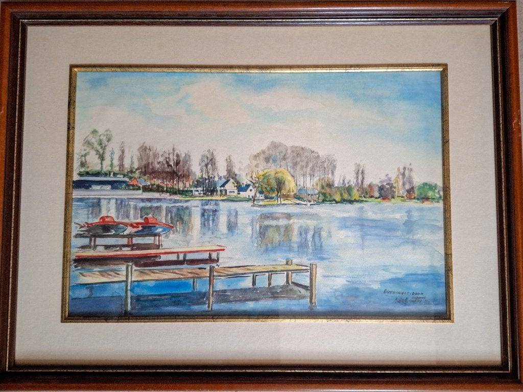 Twee Aquarels Van Adelbert, Ophalen, Landschap, Gedateerd, Papier