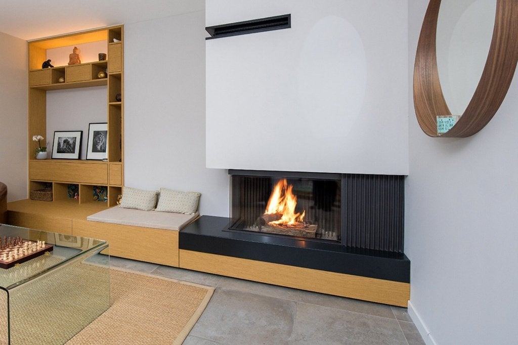 Poêle à bois Kalfire Heat Pure 90 R, Maison & Meubles, Encastré, Enlèvement, Utilisé, Bois