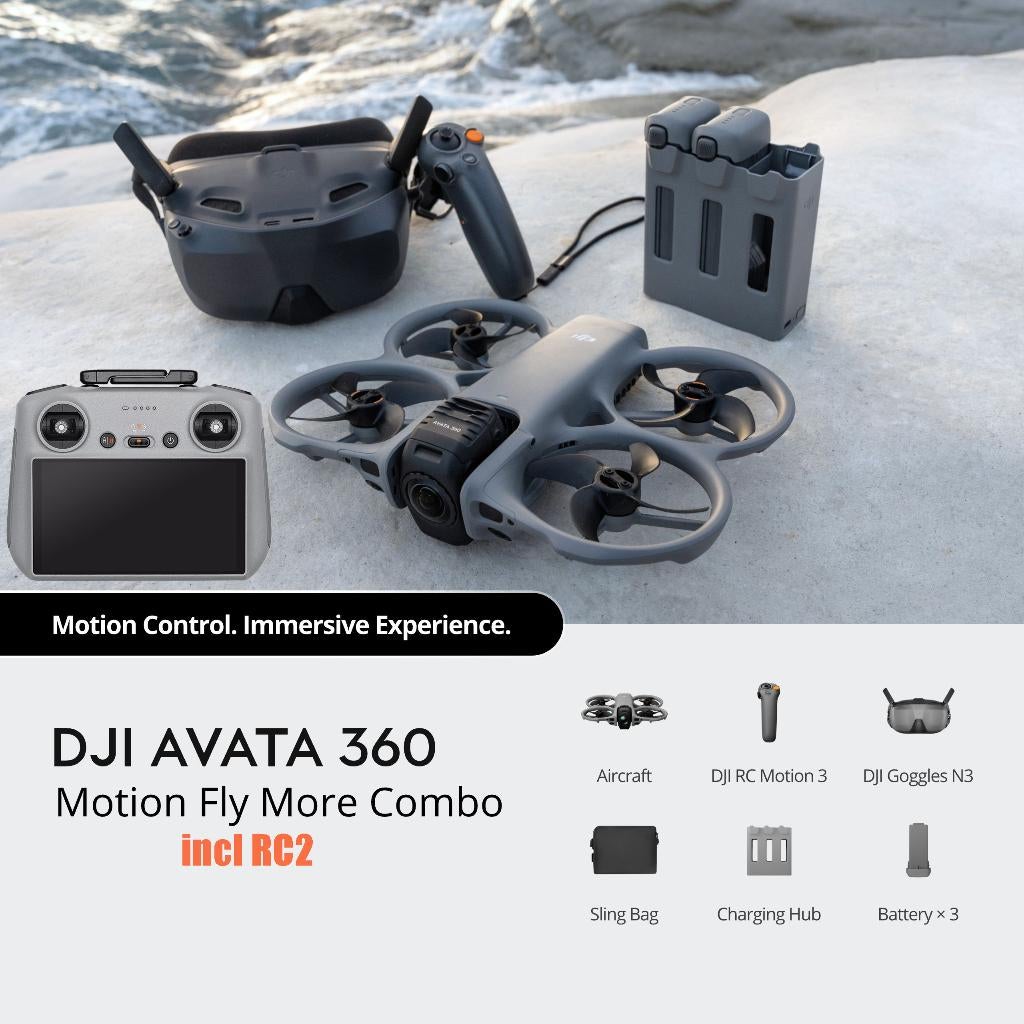 DJI AVATA 360 MOTION FLY MORE COMBO + RC 2, Enlèvement ou Envoi, Neuf, Électro, Quadricoptère ou Multicoptère