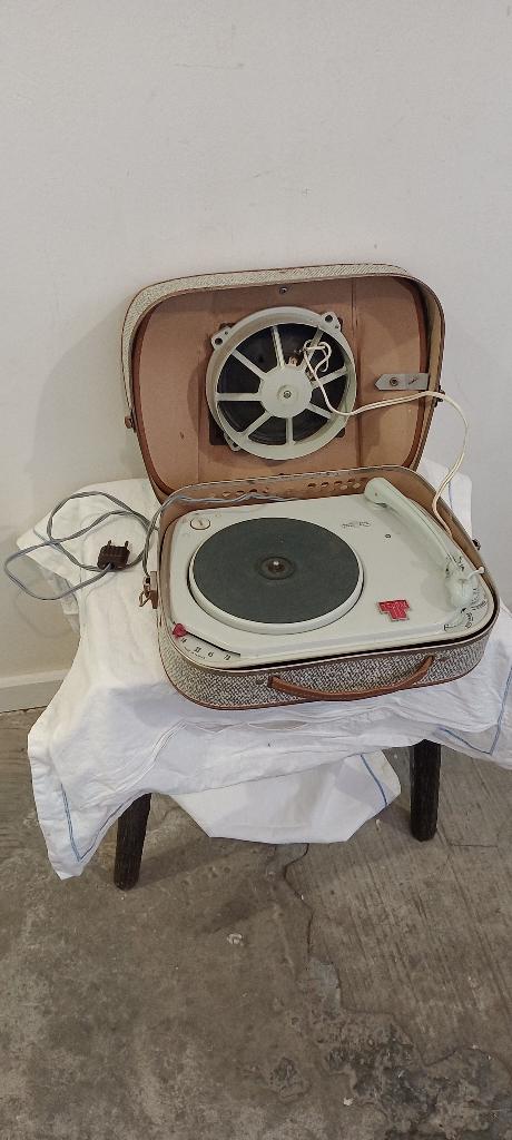 Vintage koffer voor platenspelers van Teppaz, te restaureren, Audio, Tv en Foto, Platenspelers, Ophalen of Verzenden, Niet werkend