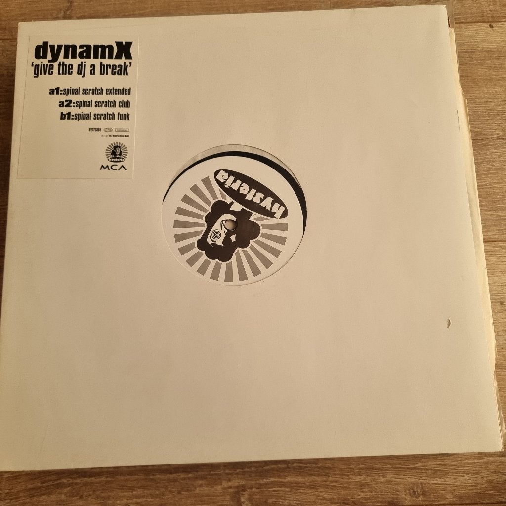 12" Dynam X – Give The DJ A Break, CD & DVD, Vinyles Singles, 12 pouces, Enlèvement ou Envoi, 1990 - 1999, Dance