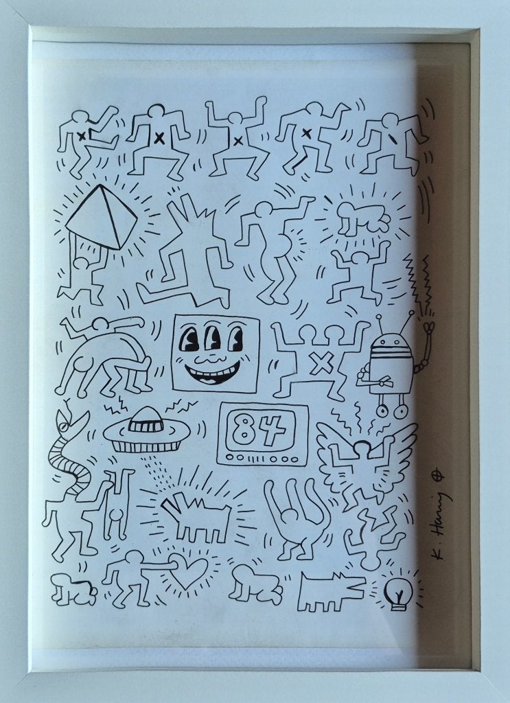 KEITH HARING "untitled" julia Gruen tekening gesigneerd, Antiquités & Art, Art | Dessins & Photographie, Enlèvement ou Envoi, Dessin