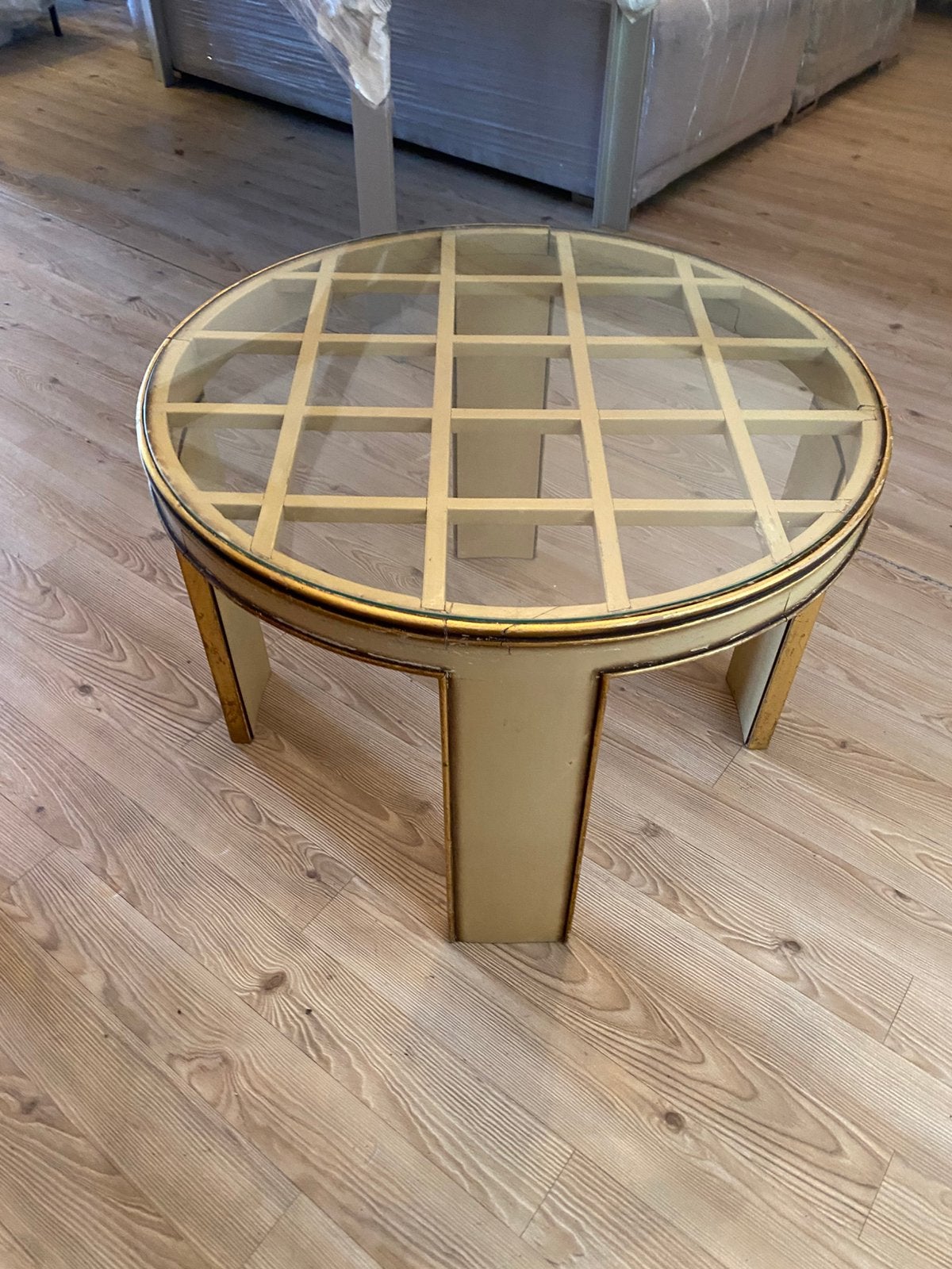 Salontafel hout pet glas er op(alleen cash), Huis en Inrichting, Ophalen, Zo goed als nieuw, Glas