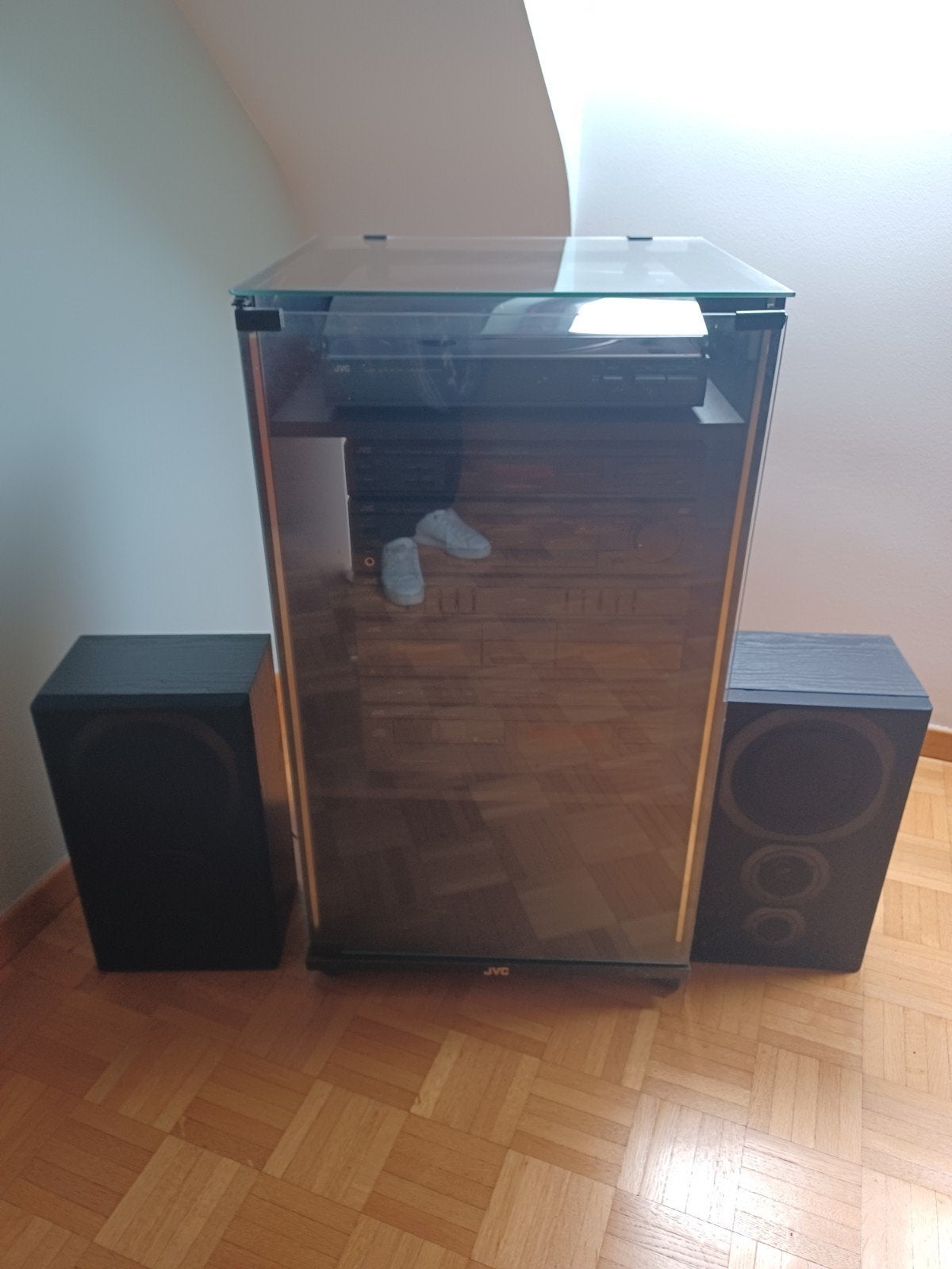 Armoire avec chaîne Hi-fi JVC, TV, Hi-fi & Vidéo, Enlèvement, JVC