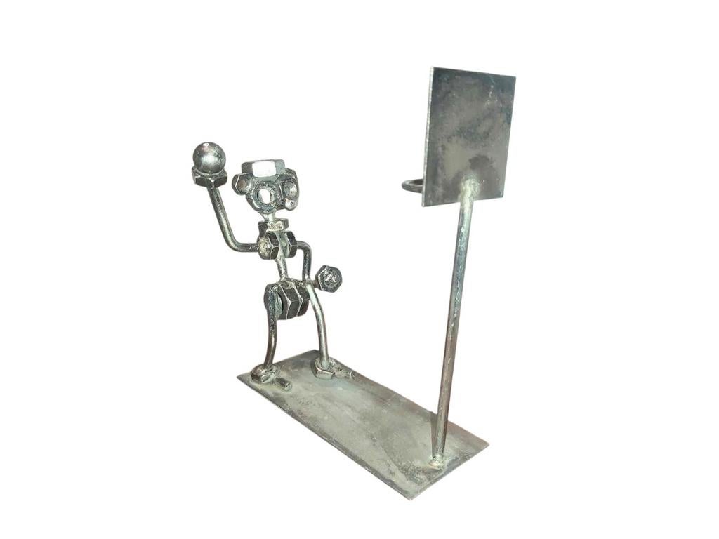 Nut & Bolt Art – Unieke Vintage Metalen Sculptuur Basketball, Ophalen of Verzenden