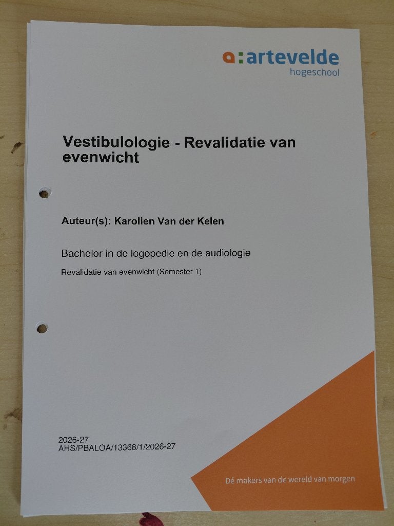 Vestibulologie - Revalidatie van evenwicht, Karolien Van der Kelen, Nieuw, Ophalen of Verzenden, Hogeschool