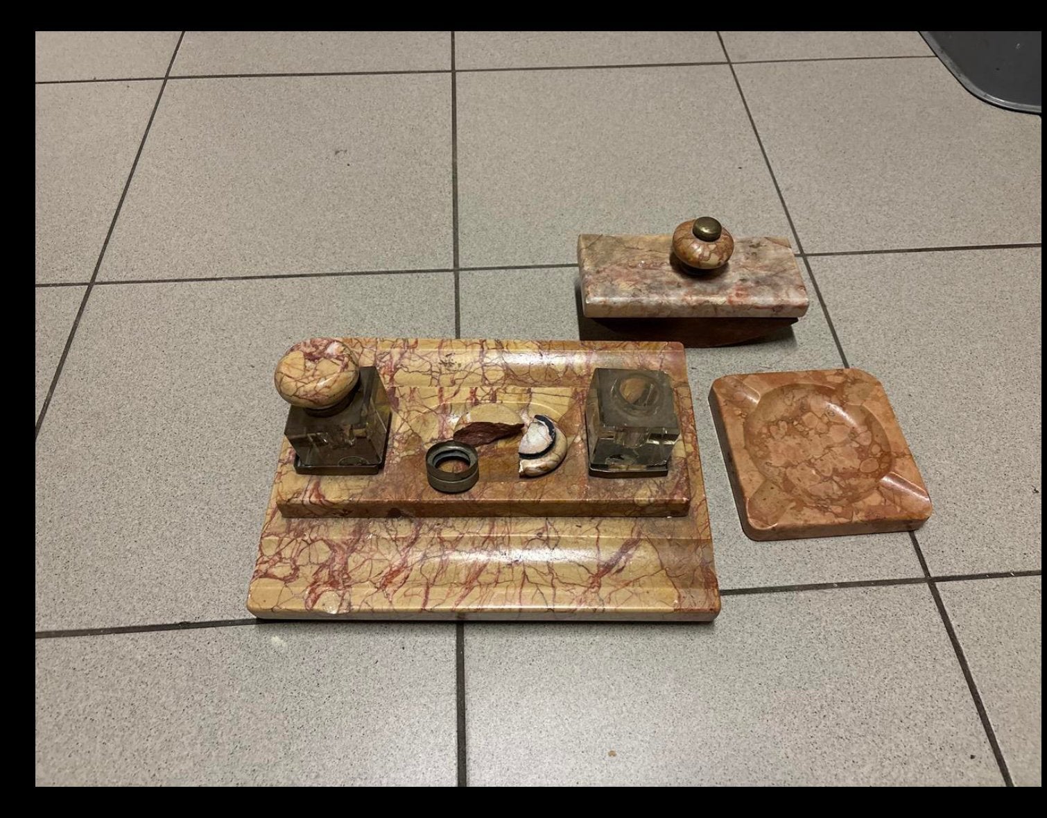 Antiek marmere bureauset, Antiek en Kunst, Ophalen