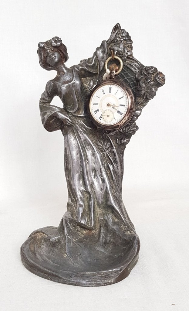 Art Nouveau Horlogestandaard - Clara PFEFFER., Antiek en Kunst, Ophalen of Verzenden