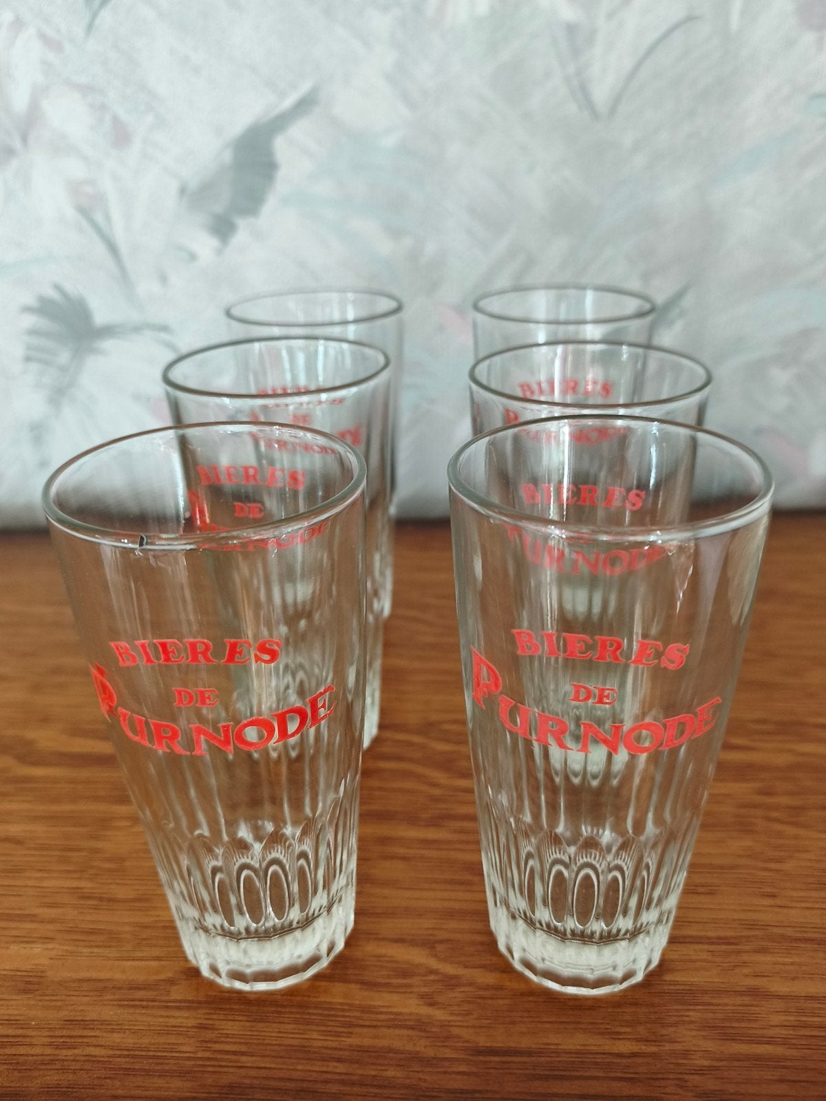 6 verres à bière Purnode, Enlèvement, Utilisé, Verre à bière