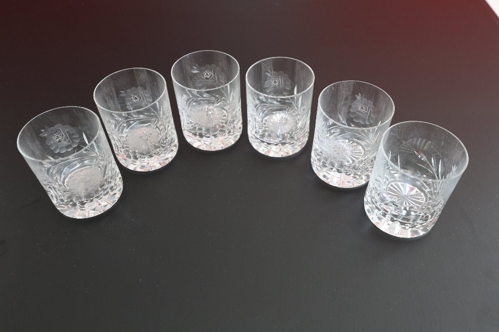 6 kristallen whiskyglazen, Verzenden, Zo goed als nieuw, Overige typen