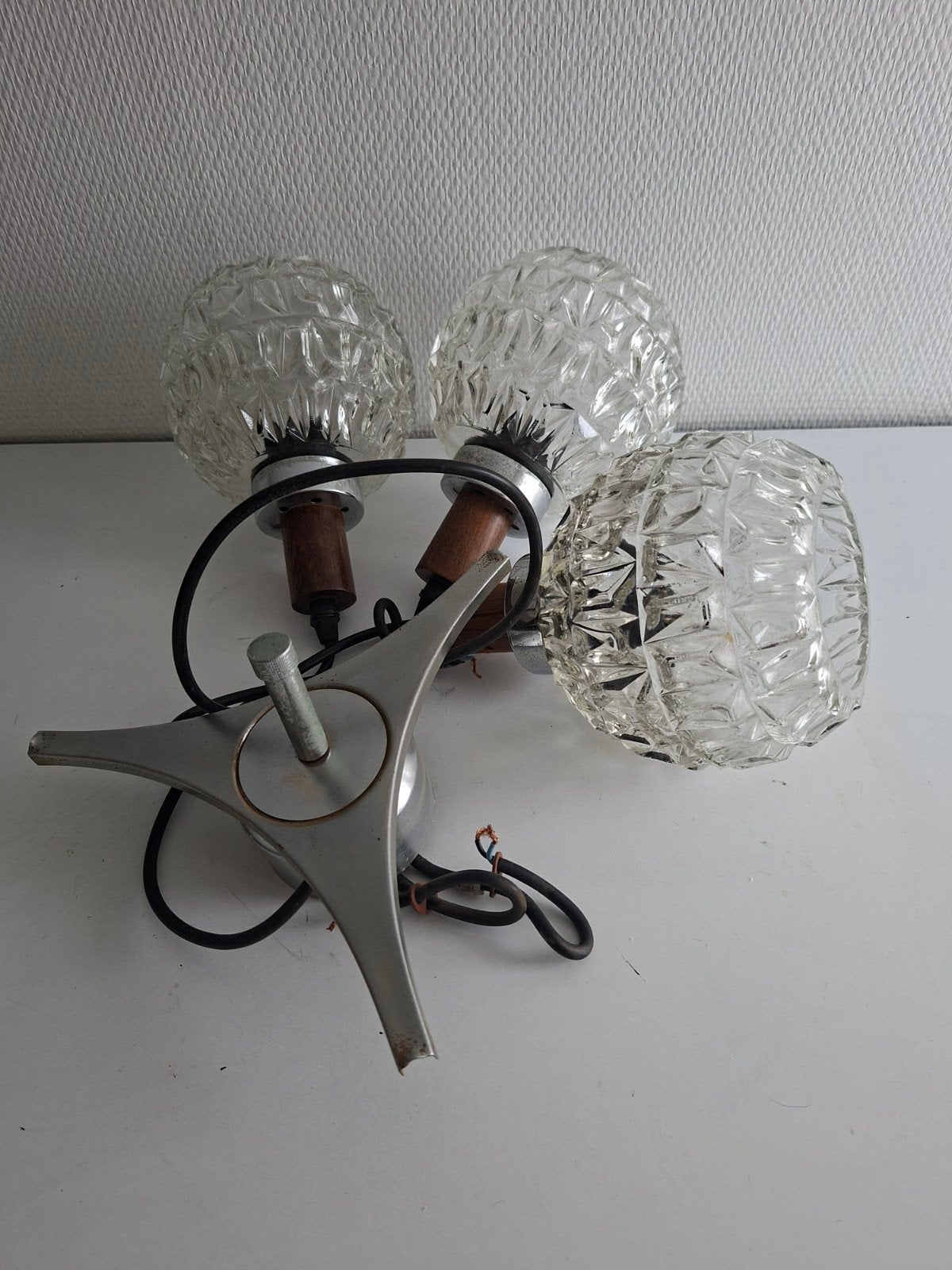Vintage  3 delige  lampen plafond, Ophalen