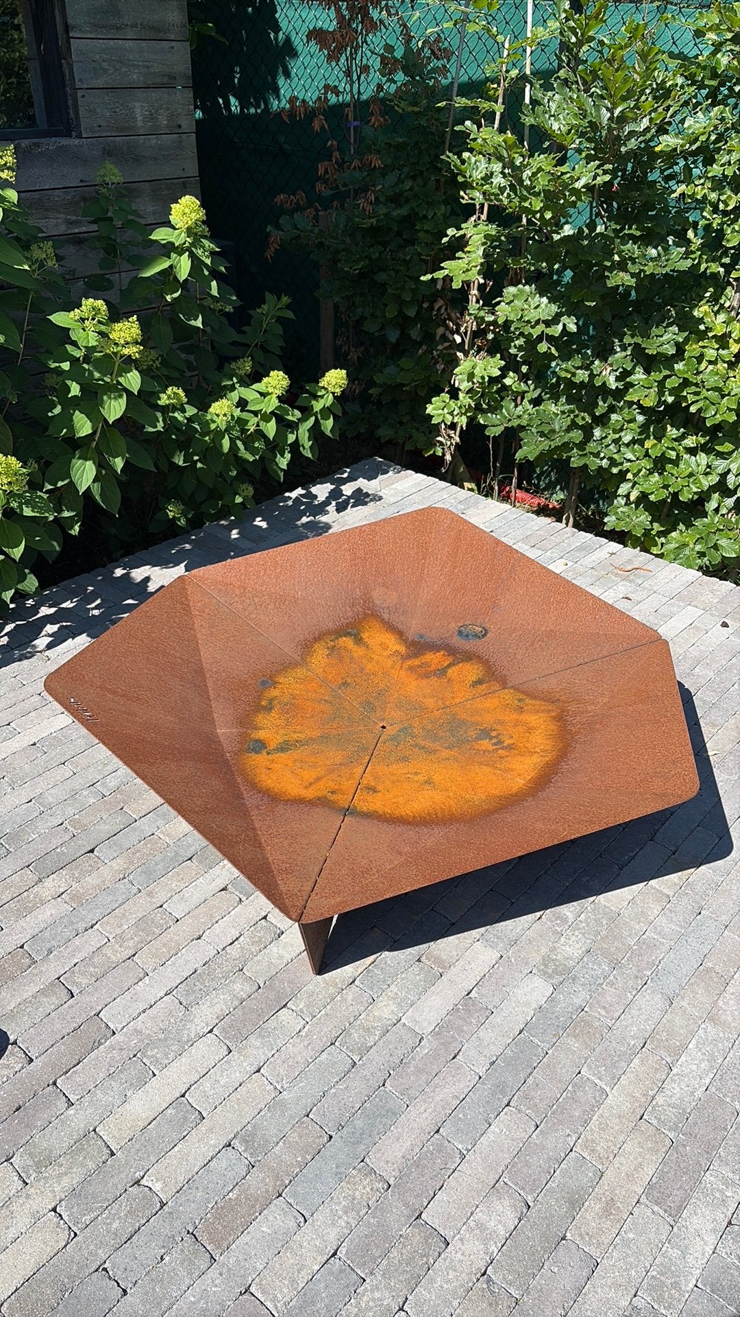 Brasero acier corten Hofats, Enlèvement, Utilisé