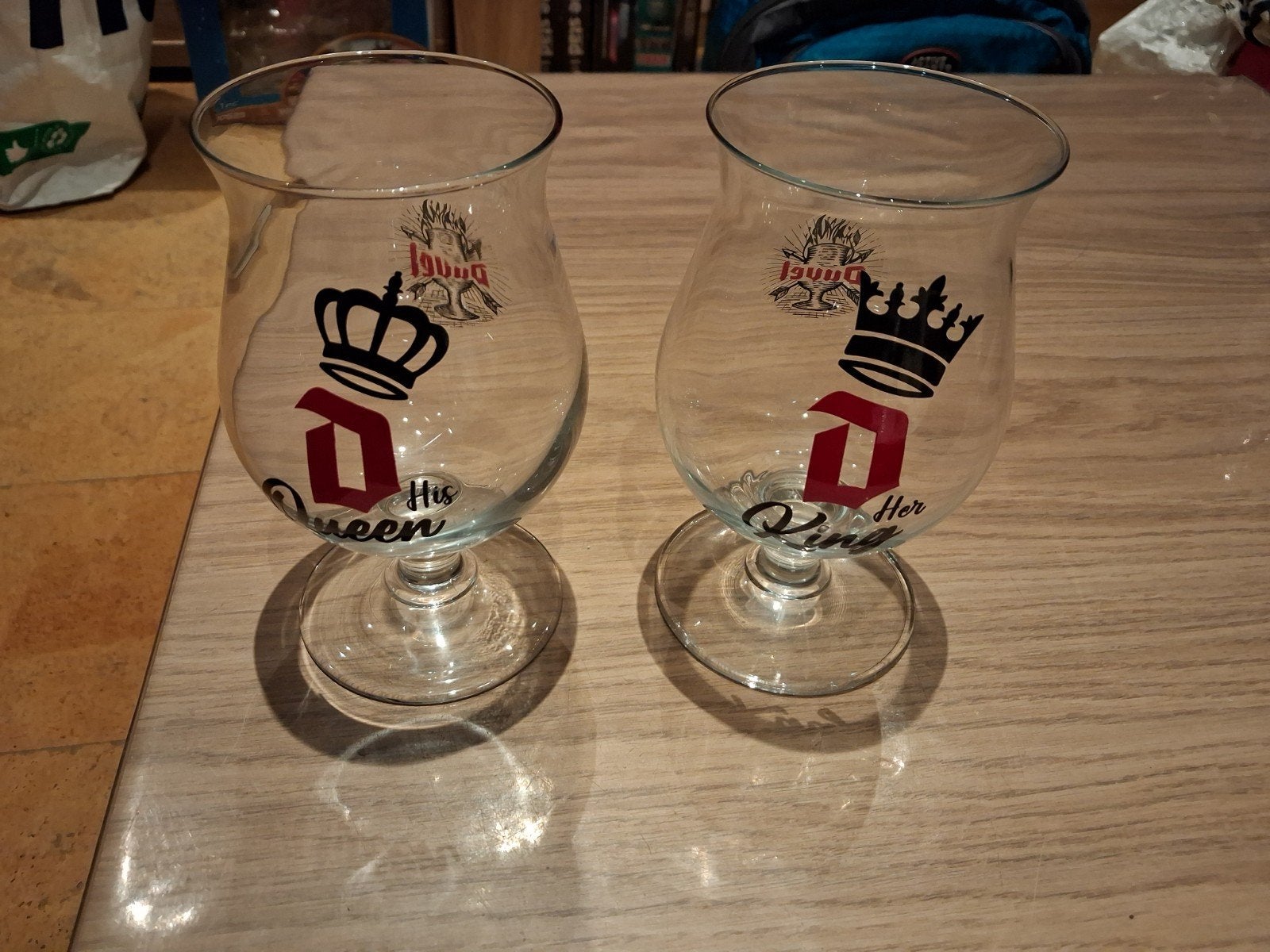 duvel glazen King en Queen, Ophalen of Verzenden, Duvel