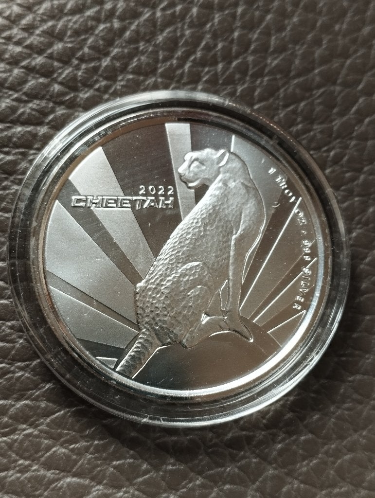 1 oz .999 zilver  Cheetah 2022, Ophalen of Verzenden, Overige landen, Losse munt, Zilver