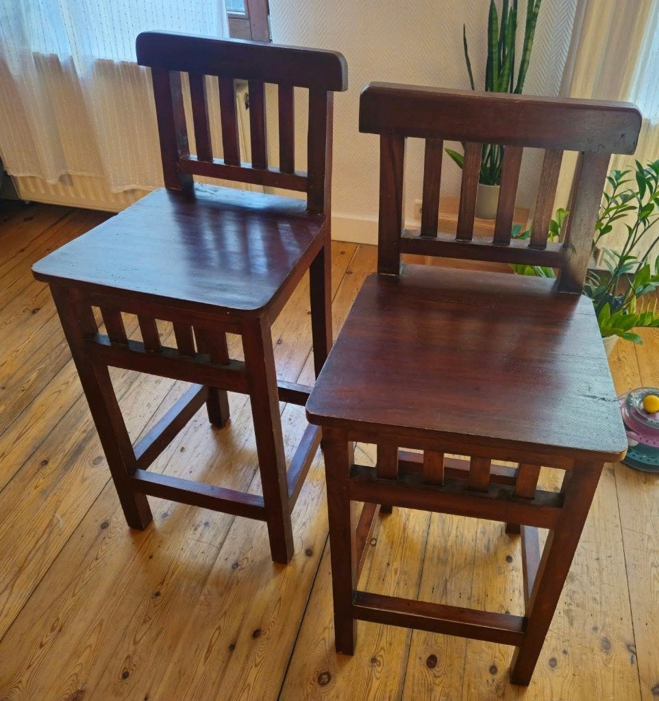 Vintage kinderstoelen, Ophalen, Gebruikt, Twee, Bruin