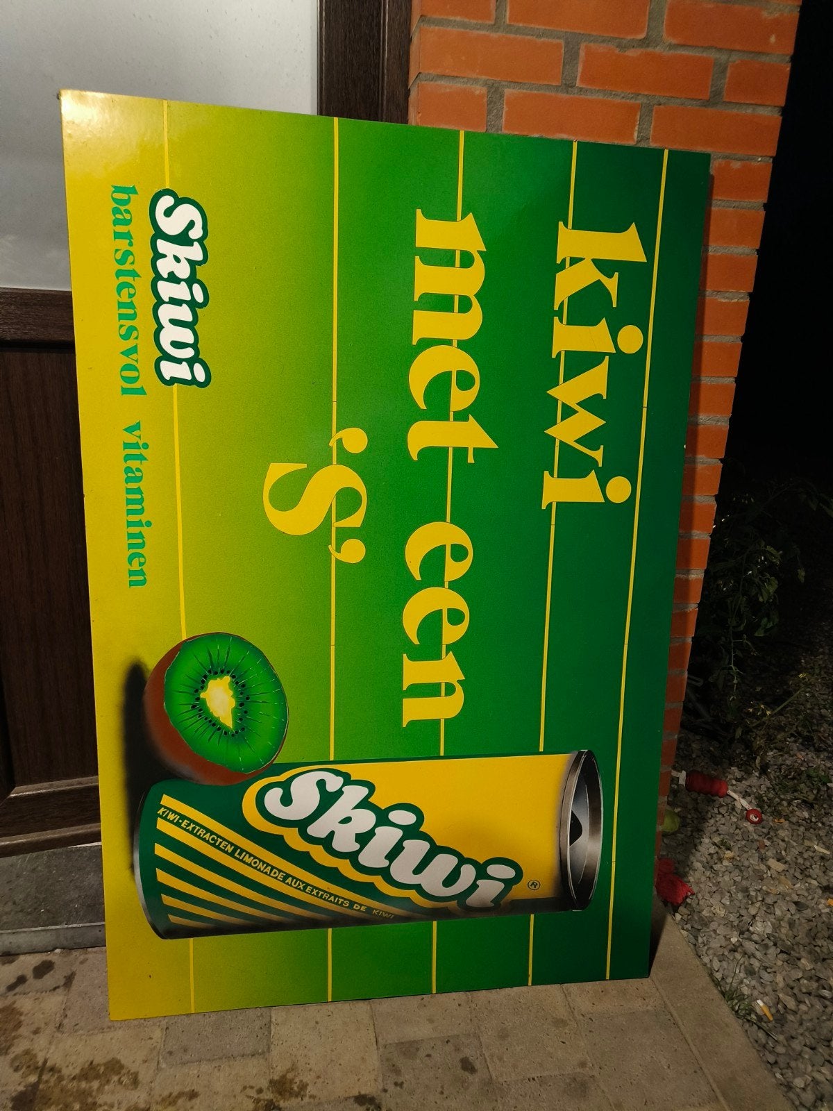 reclamebord uit hout, Ophalen, Reclamebord